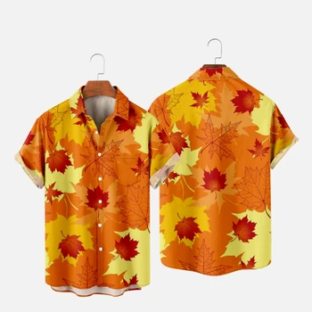 Pánske Havajské T-Shirt Pre Ženy Javorový List 3D Vytlačené Y2K Hombre Fashion Tričko Bežné Pláži Nadrozmerné Oblečenie 3