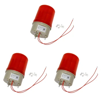 3X Priemyselné Blikajúce Zvukový Alarm, Svetlo,BEM-1101J 220V Červené Výstražné LED Svetlá Acousto-Optický Alarm Systém