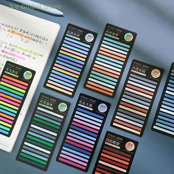 300 Listov Rainbow Index Farby Memo Pad Je Vyslaný Poznámok Papierové Nálepky Poznámkový Blok Záložku Školské Potreby Kawaii Kancelárske Potreby