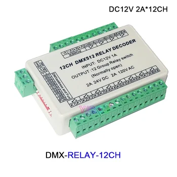12V LED DMX512 Dekodér Relé 3 CH/ 4CH/6 CH/8 CH/12 CH/16 CH Kanálov spínací XRL RJ45 RGB RGBW Radič Pre Svetlo Lampy