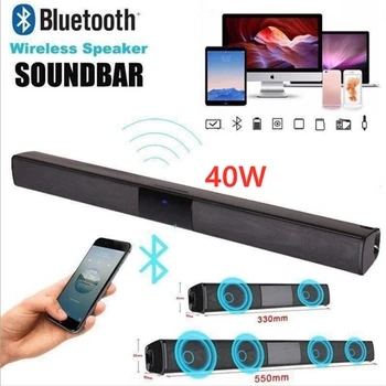 40W Bluetooth Reproduktor stĺpec Vysoko výkonný Prenosný Reproduktor TV SoundBar pre Počítač Hudobné Centrum Boom Box s TF AUX, USB radio