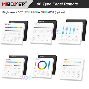 Miboxer 86 Typ dimmer Prepínač jednej farby/SCS/RGB/RGBW/RGBCCT LED Pásy Radič 3V 220V 110V 4-Zóna Smart Touch Panel Diaľkové