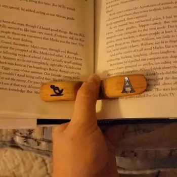 Praktické Palec Záložku Kompaktný Denník Záložku Cartoon Vták Vzor Čítania Knihy Drevené Palec Záložka Mark