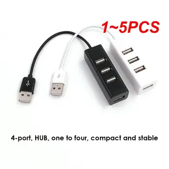 1~5 ks 4-Port ROZBOČOVAČA USB Mini USB Spliter Hub Adaptér Black vysokorýchlostný Rozbočovač USB 2.0 Adaptér Pre PC, Počítačové Príslušenstvo