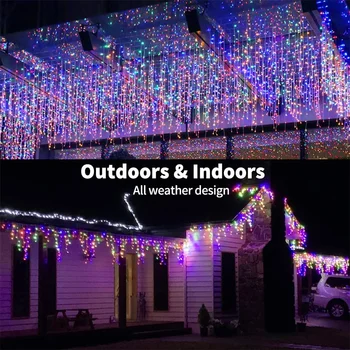 LED Záves Cencúľ String svetlá na Vianočné Girlandy Faiy Svetlo 3 M-60 M Na Dovolenku Vianoce Záhrada Street Vonkajšie Dekoratívne Osvetlenie
