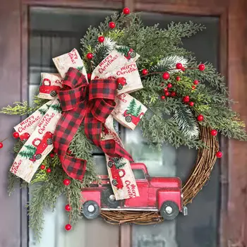 Krb Veniec Dekorácie, Ozdoby Na Vianočný Stromček Slávnostné Truck Vianočný Veniec Opakovane Krytý Vonkajší Dovolenku Dekorácie