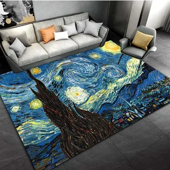 Hviezdne nebo slávny obraz vytlačený vzor námestie obývacej izby, spálne, koberce, rohože obývacia izba dekorácie oblasti koberec