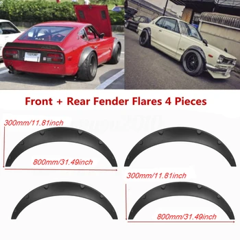 4Pcs Karbónový Vzhľad Wheel Arch Blatník Svetlice Kryt Výbava Blatníky Ochranné Pery Anti-Scratch Pásy Univerzálny Auto Príslušenstvo