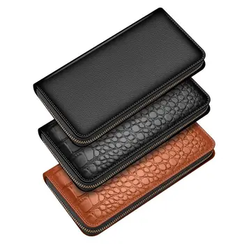 dlhé ženy originálne kožené peňaženky krokodíla vzor dámske kožené peňaženky držiteľa karty dámy deň spojka taška Mobilný telefón taška