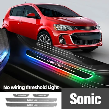 Pre Chevrolet Sonic 2012-2022 2018 2019 2021 Auto Dvere, Parapetné Svetlo Prispôsobené Logo LED Vitajte Prah Pedál Lampy Príslušenstvo