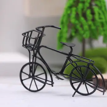 Malé Požičovňa Model 1:12 Čierne Iron Art Bicykli Miniatúr, Ručné staromódny Domova