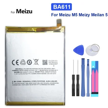 BA611 Náhradné Batérie pre Meizu M5 Meizy Meilan 5 Meilan5 Batérie 3070mAh BA 611 s Sledovať Kód