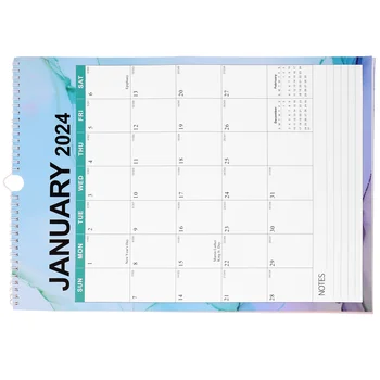 Anglický Nástenný Kalendár Plánovania Visí Papier Malé 2024 Roztomilý Rodiny Mesačné Kalendáre