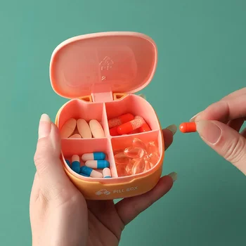 4 Mriežky, Nový Mini Malé Prenosné Cestovné Pilulku Box Vitamín Prípadoch Kontajner Organizátor Skladovanie Tablet Medicíny Rybie Oleje