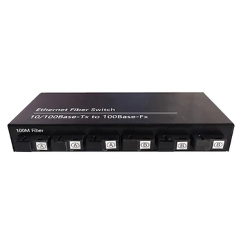 2X 10/100M Fast Ethernet Switch Previesť 20 KM Optických Media Konvertor Single Mode 2XRJ45 & 6XSC 3A3B-EU PLUG