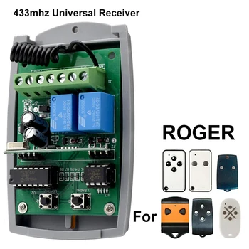Garážové brány Prijímač pre ROGER TX54R TX52R H80 TX22 Bezdrôtový 433mhz Diaľkové Ovládanie Brány Radič Prepínač 12V 24V Momentálny