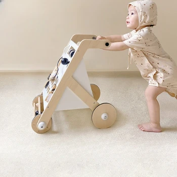Baby chodítko populárne baby kočík drevených O-nohu prevráteniu-dôkaz darček k narodeninám