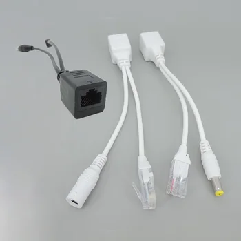 biela čierna Pasívne POE Napájanie RJ45 DC Cez Ethernet Kábel Adaptéra POE Splitter Injektor Dodanie Modul 12-48v Pre IP CCTV Camea