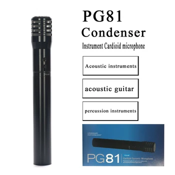 PG81 Káblové pripojenie Mikrofónu Cardioid Kondenzátora Nástroj Vokálny Mikrofón Pre Akustické Struny Gitary, Bicie