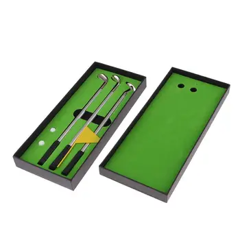 2 Golfové Pen Set Mini Desktop Golf Hra, Putting Green Vlajka Perá Červená