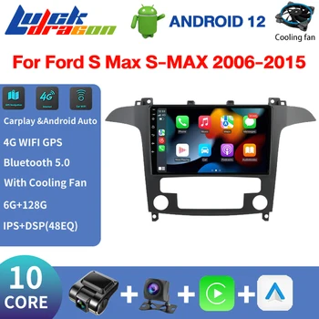 2Din Android Car Audio Carplay Android Auto Multimediálne Video Prehrávača 6+128G Autoradio 4g wifi Pre Ford S Max, S-MAX 2007 - 2015