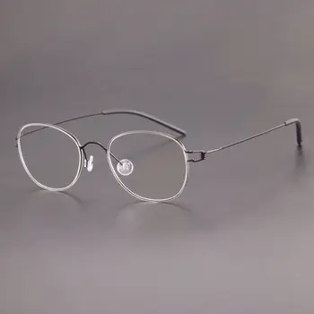 Elegantné krátkozrakého presbyopia mužov okuliare Lete čistá červená osobnosti štýl zliatiny okuliare Jednoduché módy kolo ženy okuliare, rám