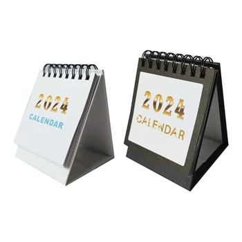 Prenosné 2024 Mini Stôl Kalendáre Prenosné Mesačné Kalendáre Prenosné Stolové Kalendáre pre Kancelárske a Domáce Školské Použitie
