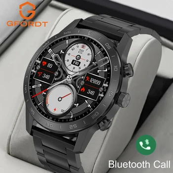 GFORDT Bluetooth Hovor Smart Hodinky Mužov S NFC Vodotesný IP68 Tepovej frekvencie, GPS Sport Tracker Smartwatch Pre Android IOS