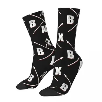 Šťastný pánske Ponožky BMX Jazdenia Freestyle Retro Harajuku Požičovňa Bicyklov Hip Hop Bežné Posádky Blázon Ponožka Darček Vzor Vytlačené