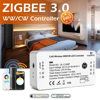 Tuya Gledopto ZigBee RGB LED Controller Svetelné Pásy Brokener GL-C-006p WWCW Radič Tripstake Digitálne Stmievače Dynamické Osvetlenie