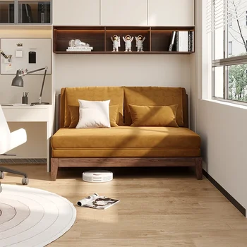Nordic taliansky štýl masívneho dreva rozkladacia pohovka, multifunkčný malé jednotky, obývacia izba, pracovňa, skladacia, pull-out, neviditeľný