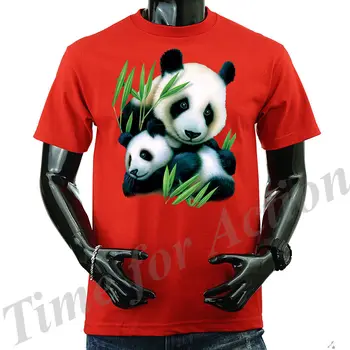Panda & Mláďa Zvierat Pet Lover Grafické T-Shirt Čaj
