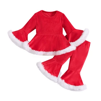 CHQCDarlys Batoľa Detský Baby Girls Vianočné Oblečenie S Dlhým Rukávom Šaty, Topy, Nohavice Jeseň Zima Vianočné Oblečenie Set