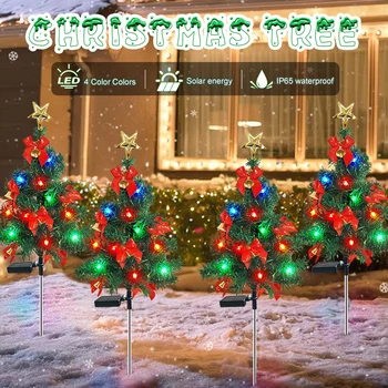 D2 2 ks Solárnych Vianočný Stromček Svetlo LED Vonkajšie Nepremokavé Vianočný Strom Trávnik Záhrada Vklad Svetlo Na Cesty, Terasa Dvore Dekor Navidad