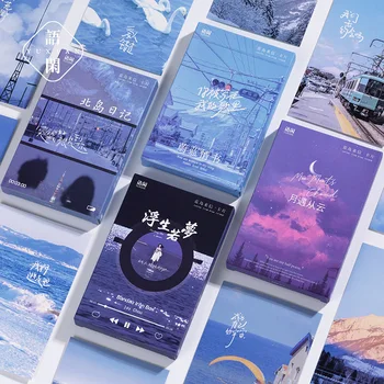 30 Listov/Set Blue Island Písmená Série Pohľadnicu INY Štýl Fotografie, Art Krajiny Pohľadnice DIY Vestník Dekorácie