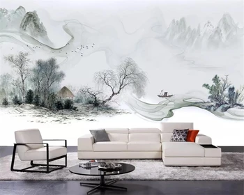 Vlastné tapetu Čínsky štýl, atrament krajiny obývacia izba, spálňa nástenná maľba, TV joj, tapety na steny, 3 d abstraktných de parede