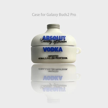 Silikónové Vodka Tvar Slúchadlá Shell pre Samsung Galaxy Buds2 BudsLive BudsPro Buds2Pro Anti-drop Typ Roztomilý Prípade Keychain