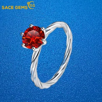 SACE DRAHOKAMY HRA Certifikované 1CT Moissanite Krúžok VVS1 Lab Solitaire-Diamond Ring pre Ženy Zapojenie Sľub Svadobné Kapela Šperky