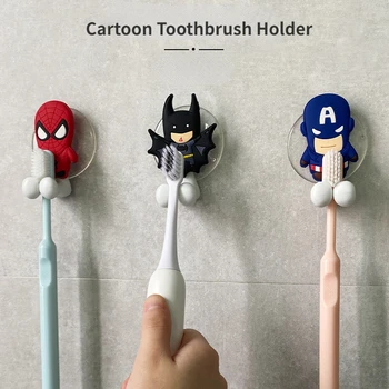 Marvel Avengers Cartoon Kefka Modul Spider ManToothbrush Úložný Stojan Č Punč Diery Na Stenu Kefka Úložný Stojan